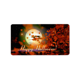 Halloween Witch Flight Adressetikett