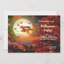 Halloween Witch Flight Inbjudningar