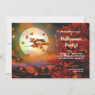 Halloween Witch Flight Inbjudningar