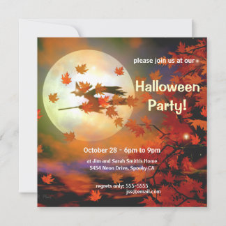Halloween Witch Flight Inbjudningar