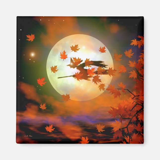 Halloween Witch Flight Magnet (Framsidan)