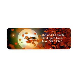 Halloween Witch Flight Returadress Etikett