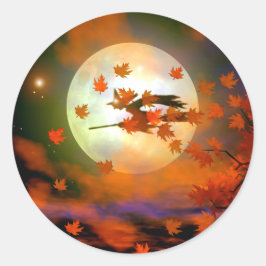 Halloween Witch Flight Runt Klistermärke