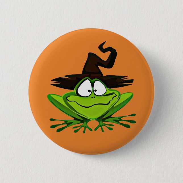 Halloween Witch Frog Knapp (Framsida)
