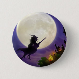 Halloween Witch Full Moon Knapp