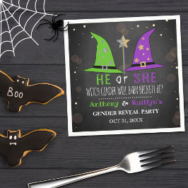 Halloween Witch Gender Reveal Party Pappersservett