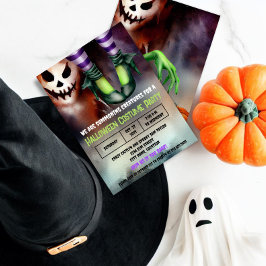 Halloween Witch Ghost Costume Party Inbjudningar