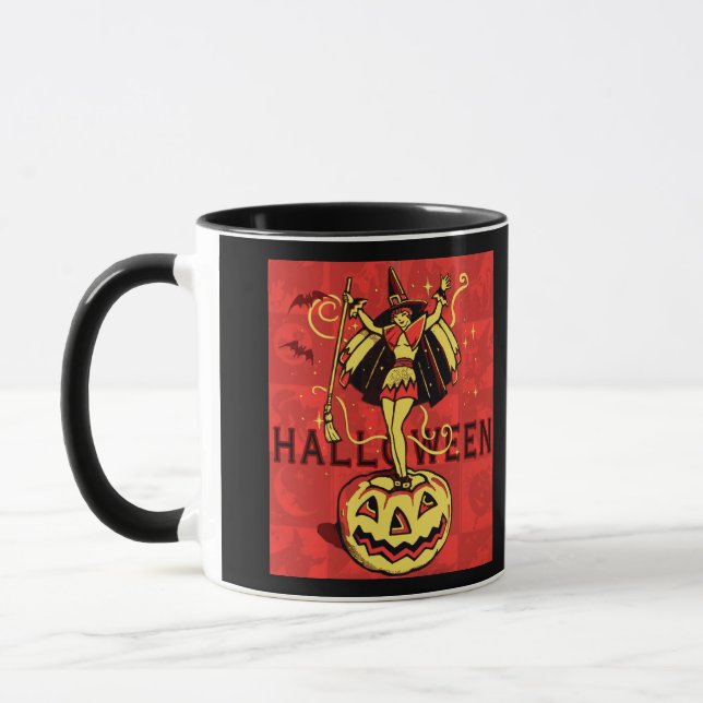 Halloween Witch Girl (vintage) Mugg (Vänster)