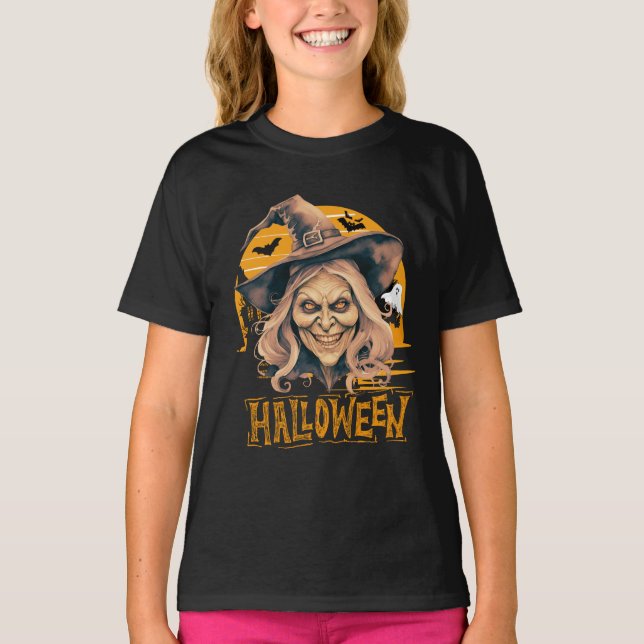 Halloween Witch Grandma T Shirt (Framsida)