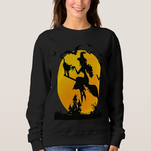Halloween Witch   Happy Halloween     T Shirt (Framsida)