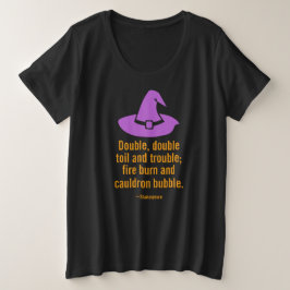 Halloween Witch Hat Dubbla Toil och Trouble FUNNY T Shirt