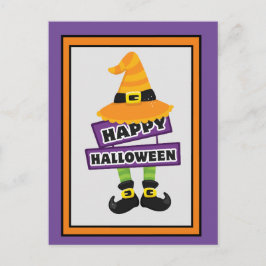 Halloween Witch Hat & Feet Vykort