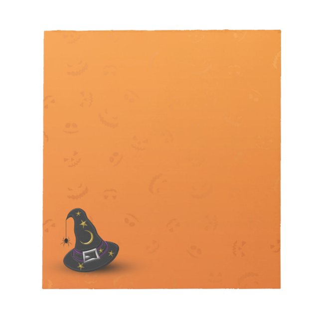 Halloween Witch Hat med Spider Anteckningsblock (Framsida)