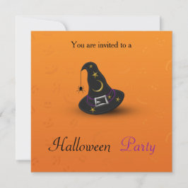 Halloween Witch Hat med Spider Inbjudningar