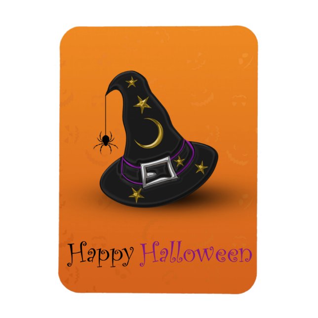 Halloween Witch Hat med Spider Magnet (Vertikal)