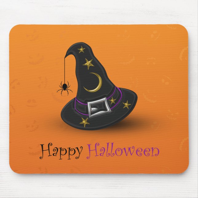 Halloween Witch Hat med Spider Musmatta (Framsidan)