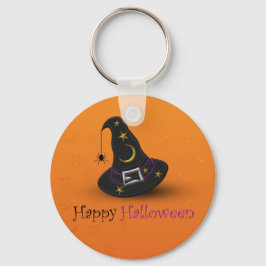 Halloween Witch Hat med Spider Nyckelring