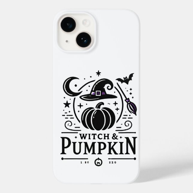 Halloween Witch Hat och Pumpkin Design Magic Art (Baksida)