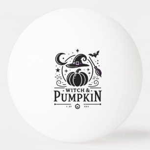 Halloween Witch Hat och Pumpkin Design Magic Art Pingisboll