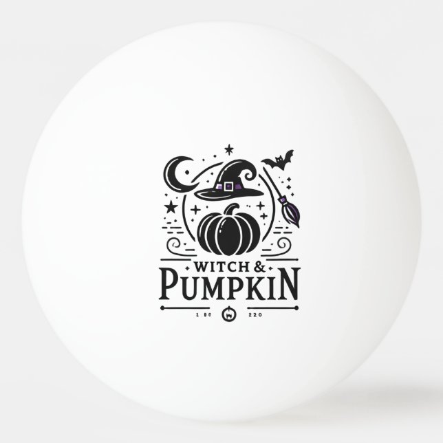 Halloween Witch Hat och Pumpkin Design Magic Art Pingisboll (Framsidan)