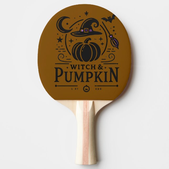 Halloween Witch Hat och Pumpkin Design Magic Art Pingisracket (Framsidan)