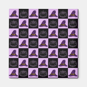 Halloween Witch Hat Pumpkin Ansikte Spooky Mönster Magnet