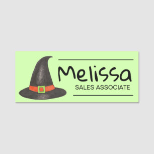Halloween Witch Hat Trick eller Treat Costume Shop Namnbricka
