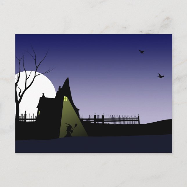 Halloween Witch House Vykort (Framsida)