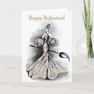 Halloween Witch Illustration Kort