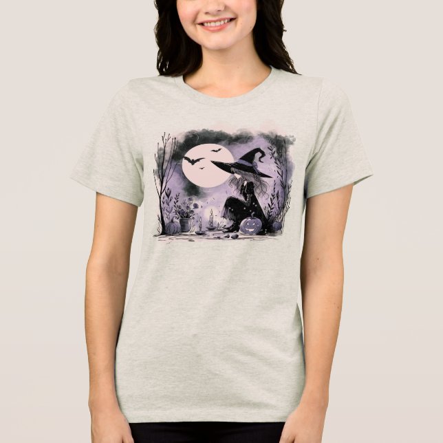 Halloween Witch Illustration T Shirt (Framsida)