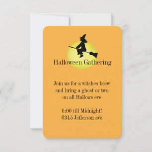 Halloween Witch-inbjudan Inbjudningar