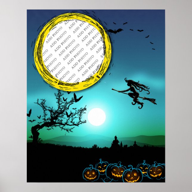 Halloween Witch, Jack o'Lanternor, Photo Ram Poster (Framsidan)