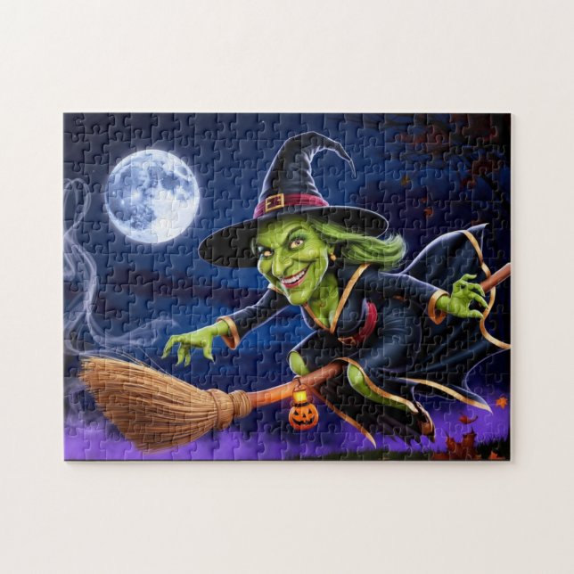 Halloween/Witch Jigszle Puzzle Pussel (Horisontell)