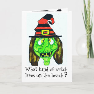 HALLOWEEN WITCH JOKE Card Kort