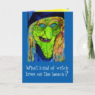HALLOWEEN WITCH JOKE Card Kort