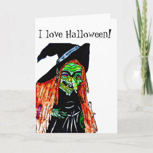 HALLOWEEN WITCH JOKE Foleting Card Kort
