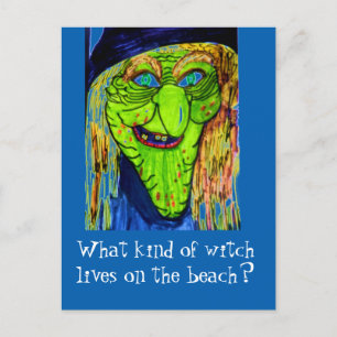 HALLOWEEN WITCH JOKE-vykort Vykort