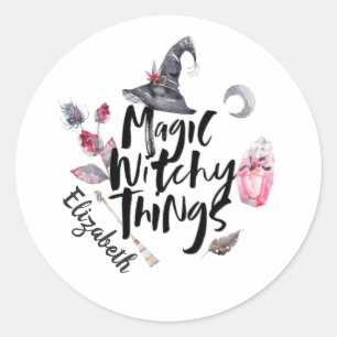 Halloween Witch Magic Witchy Sak Runt Klistermärke
