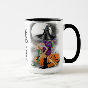 Halloween Witch med Black Cat Mugg