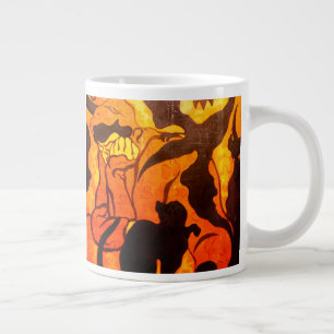 Halloween Witch med en svart katt Jumbo Mugg
