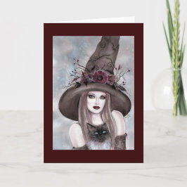 Halloween Witch med kattunge-kort av Renee Lavoie Kort