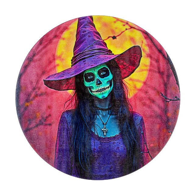 Halloween Witch med Skull Ansikte Design (Framsidan)