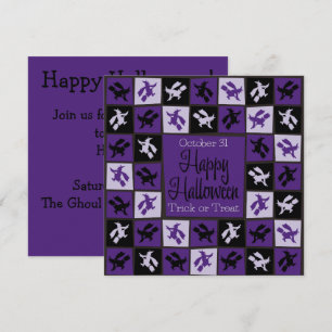 Halloween Witch mosaic Inbjudningar