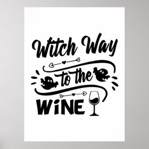 Halloween Witch mot Vin födelsedag Poster