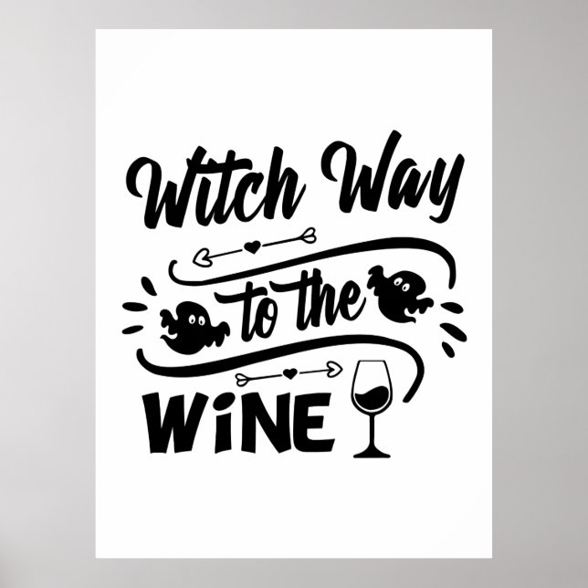 Halloween Witch mot Vin födelsedag Poster (Framsidan)