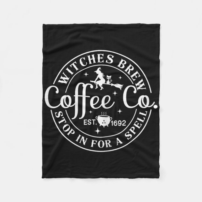 Halloween Witch Motif - Witches Brew Coffee and Co Fleecefilt (Framsidan)