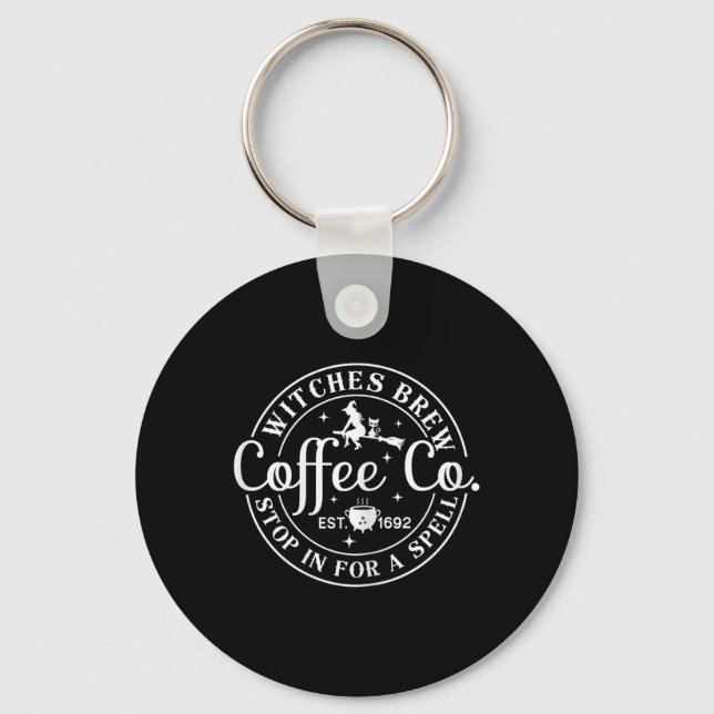 Halloween Witch Motif - Witches Brew Coffee and Co Nyckelring (Framsida)