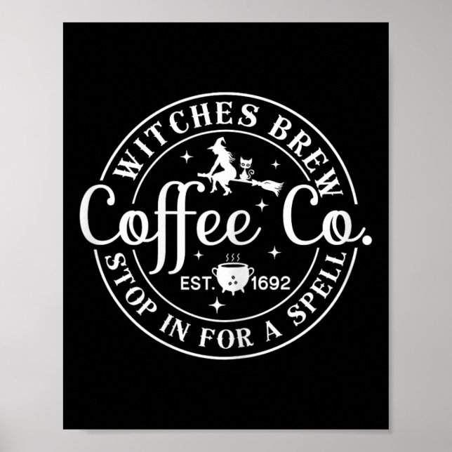 Halloween Witch Motif - Witches Brew Coffee and Co Poster (Framsidan)