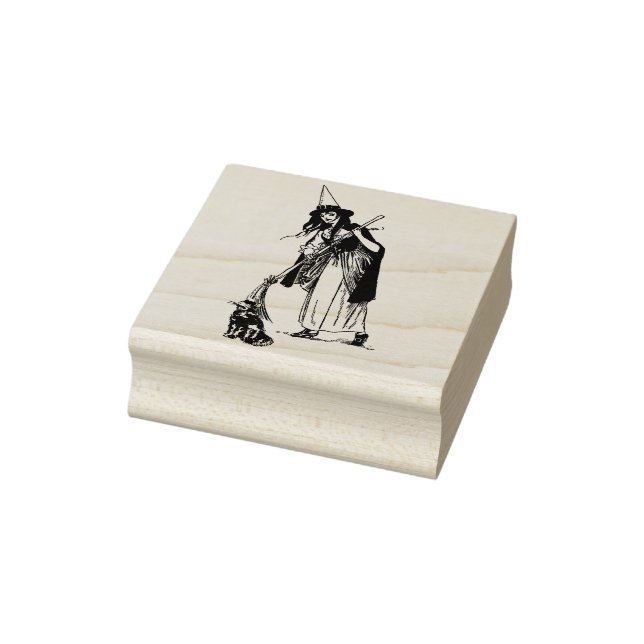 Halloween Witch och Cat Rubber Frimärke Stämpel (Stämpel)