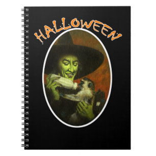 Halloween Witch och flygande apa Anteckningsbok